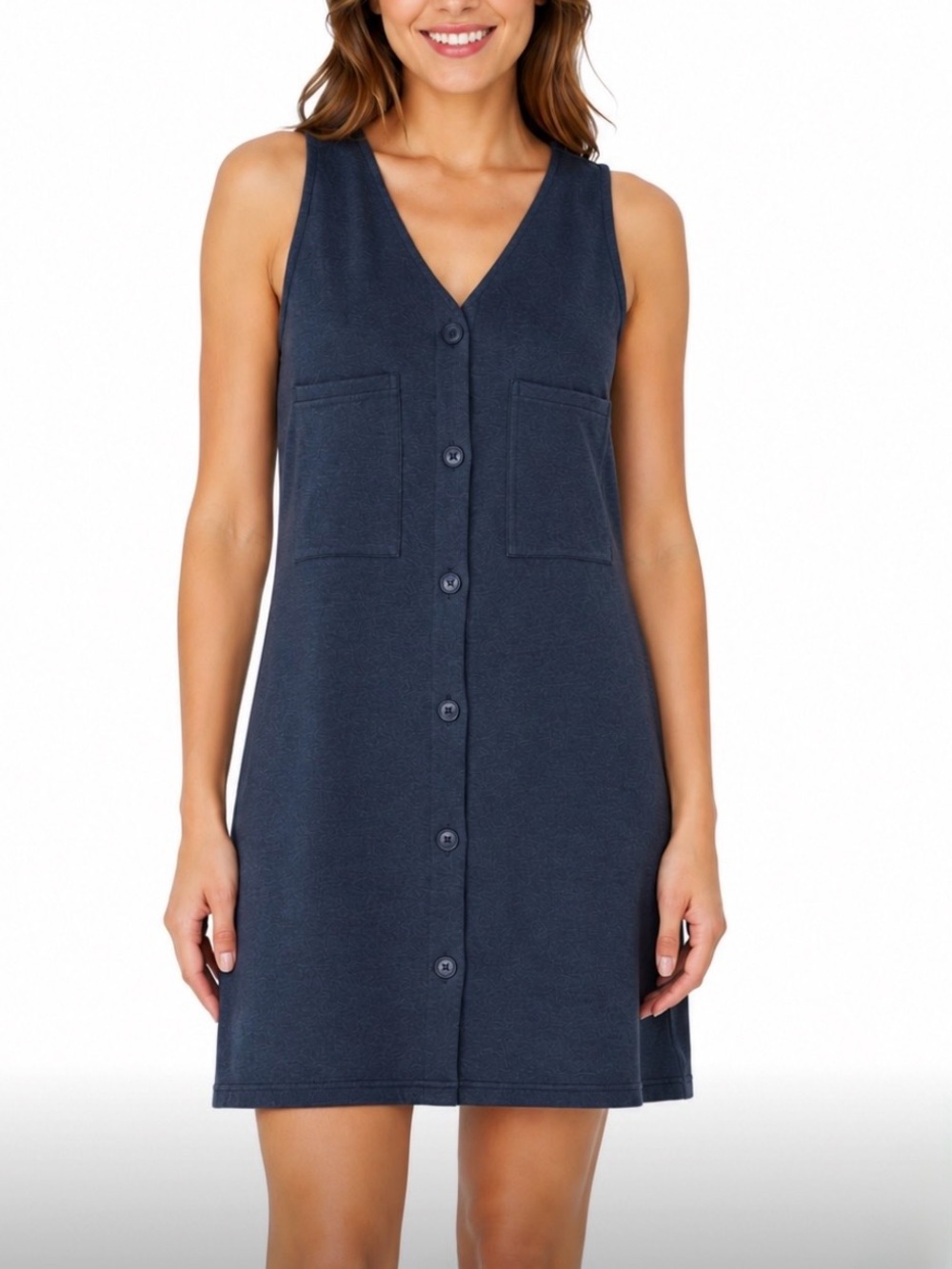 Evolverie Annie Button Front Dress Bluewood $55 Retail NWT